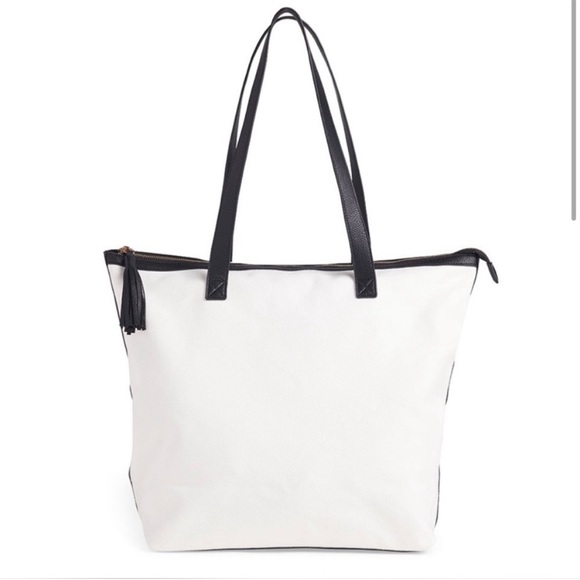 NWT WALTER BAKER Ivory Carly Day Tripper Canvas Weekender - Picture 2 of 4